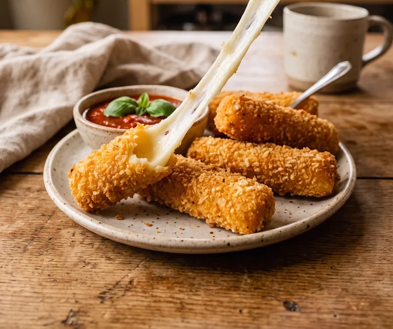 Sticks de Muçarela feitos na Air Fryer